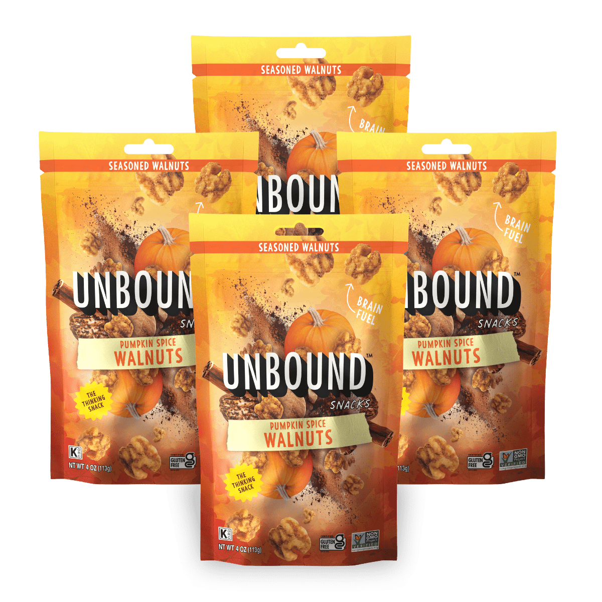 미국직구 Unbound Snacks Pumpkin 견과 113g 4팩 / Unbound Snacks Pumpkin Spice Walnuts, 113g (Pack of 4), Gou 1