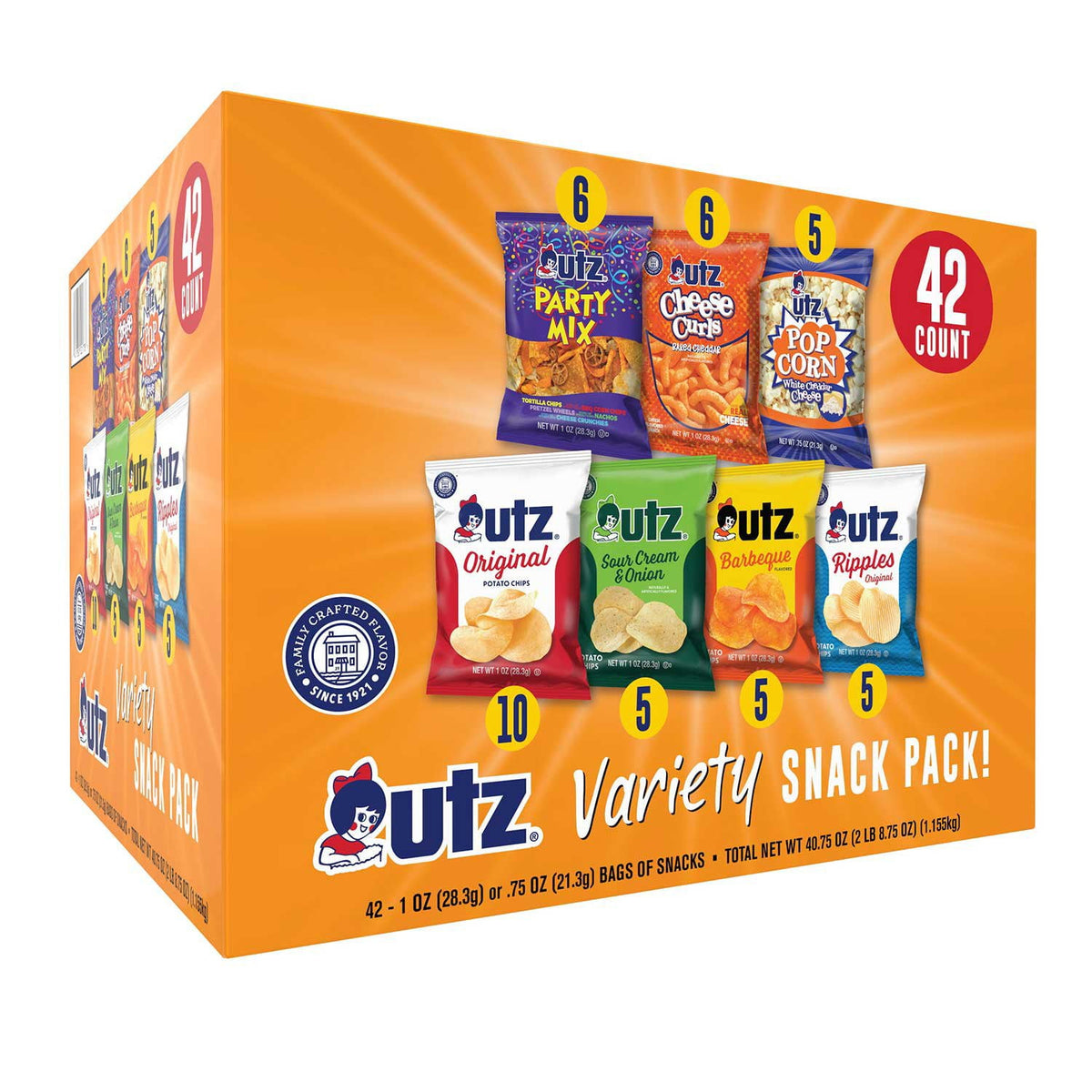 미국직구 Utz Jumbo Snack 28g / Utz Jumbo Snack Pack, 28g, 42 pk. 1