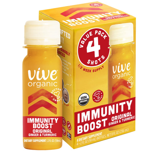 미국직구 Vive 59ml 4팩 / Vive Organic Immunity Boost Shot, Original Ginger and Turmeric Wellnes 1