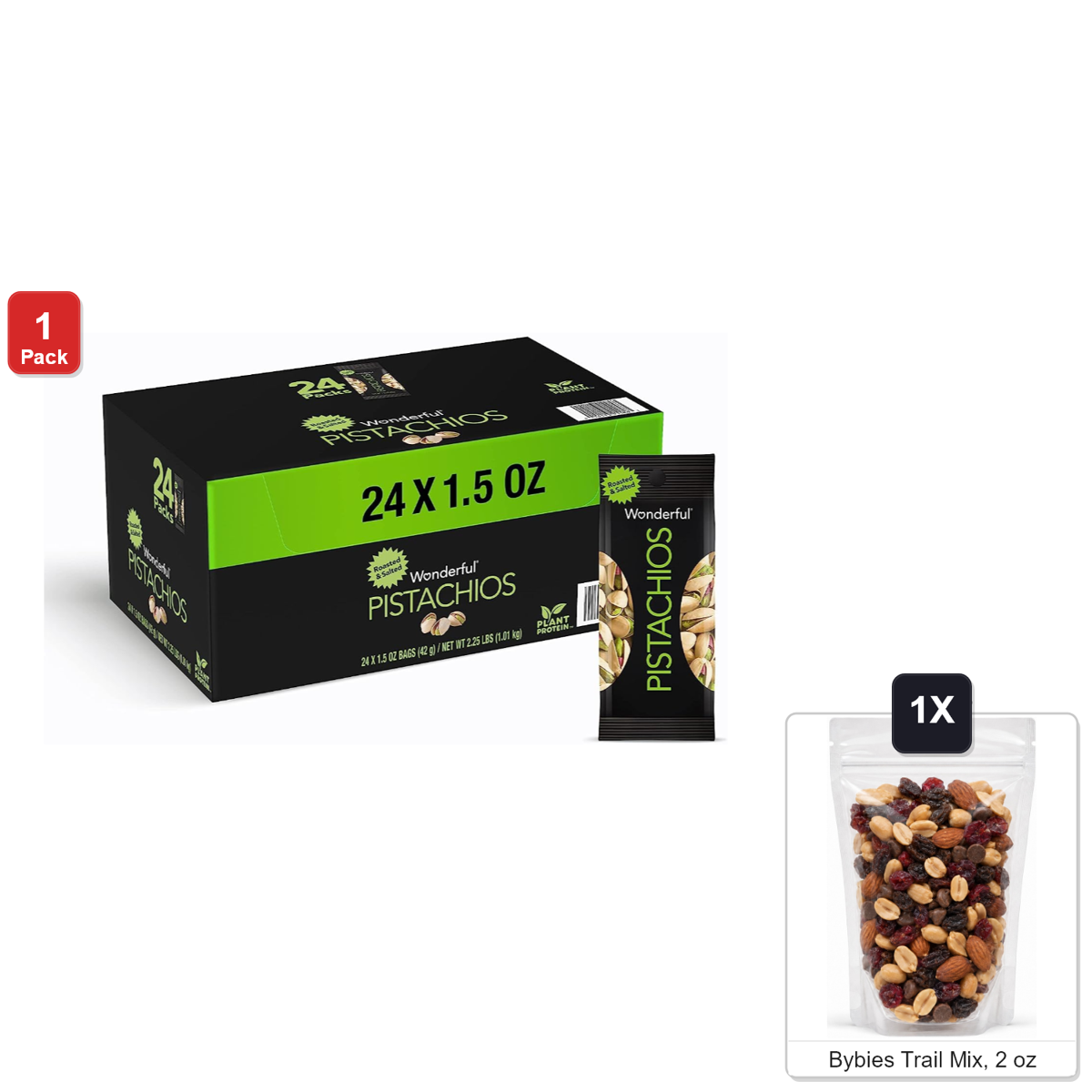 미국직구 Wonderful Pistachios In-Shell 43g / Wonderful Pistachios In-Shell, Roasted and Salted, 24 Bags  1