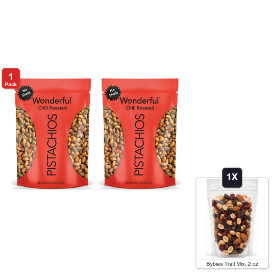 미국직구 Wonderful Pistachios Shelled 624g / Wonderful Pistachios Shelled, Chili Roasted, 2 Bags x 624g  1