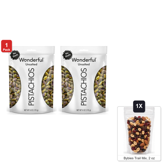 미국직구 Wonderful Pistachios Shelled 170g / Wonderful Pistachios Shelled, Unsalted, 2 Bags x 170g Each, 1