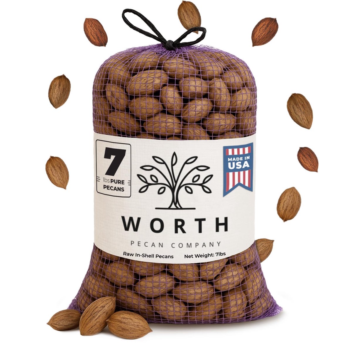 미국직구 Worth Pecan CompanyGeorgia 견과 / Worth Pecan CompanyGeorgia Pecans 7 Pound Bulk Bag - Raw Nuts I 1