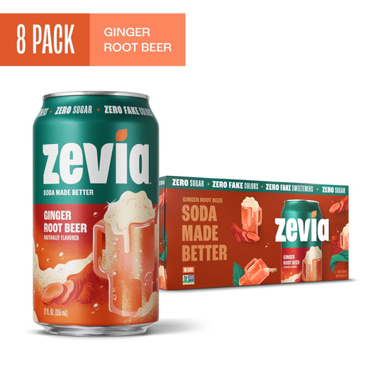 미국직구 Zevia Zero Calorie 355ml 8팩 / Zevia Zero Calorie, No Sugar Ginger Root Beer Soda Pop, 355ml, 8  1