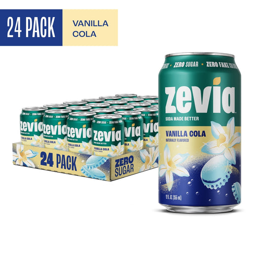 미국직구 Zevia Zero Sugar 355ml 24팩 / Zevia Zero Sugar, 0 Calorie Vanilla Cola Soda, 355ml (Pack of 24) 1